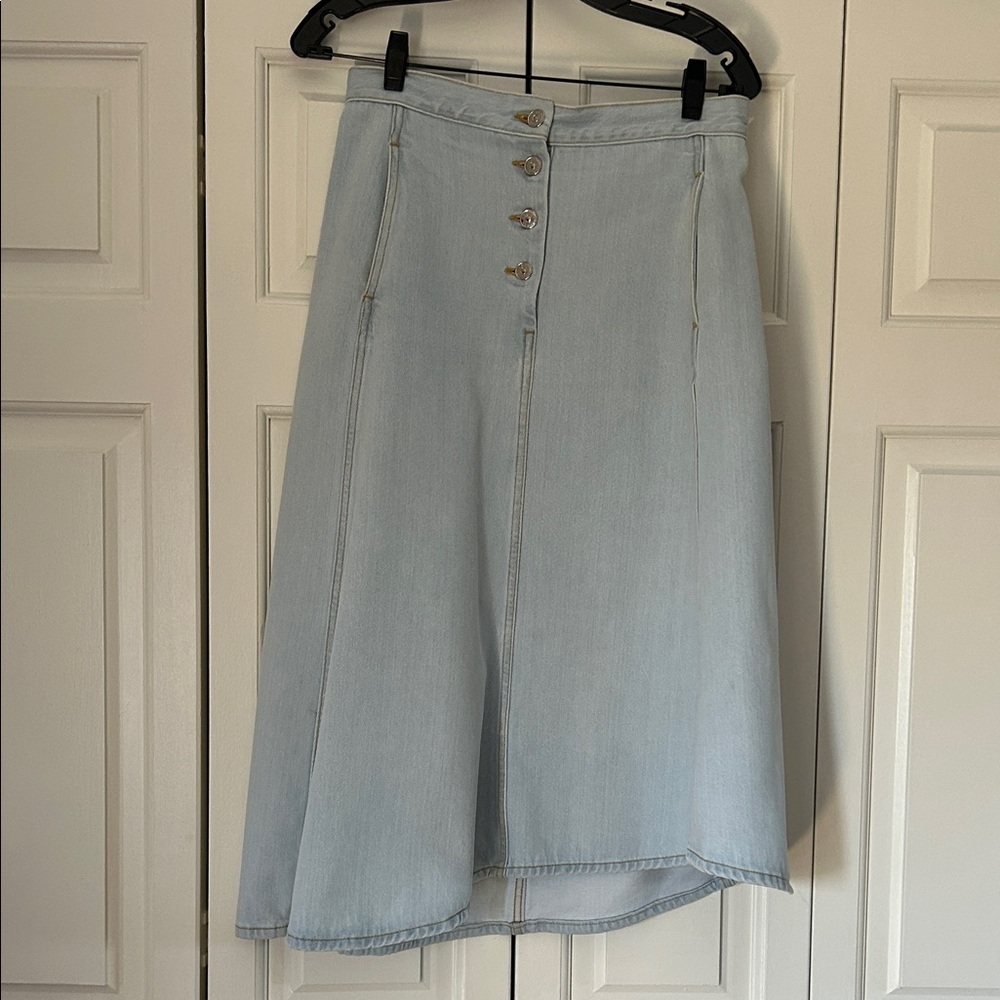 Acne Sky Blue Asymmetrical Denim Skirt